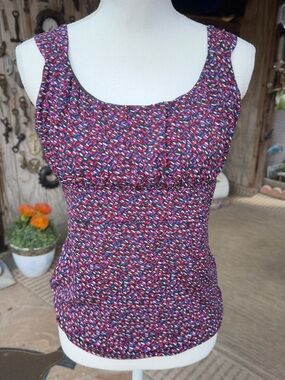 Ann Taylor Multicolor Abstract Print Sleeveless Top